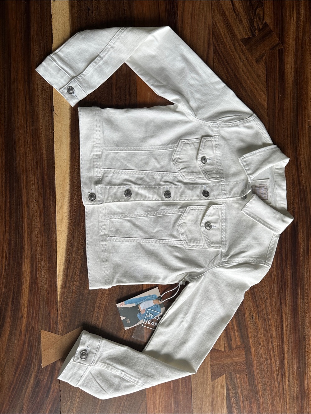 Wax Jean White Denim Jacket for Women